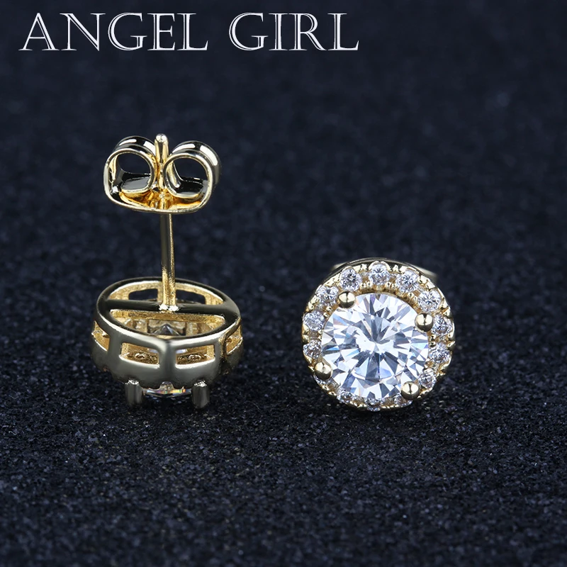 Angel Girl модные популярные круглые 6 мм австрийские серьги-гвоздики с кубическим цирконием с серебром/розовым/золотым цветом для женщин ювелирные изделия подарок