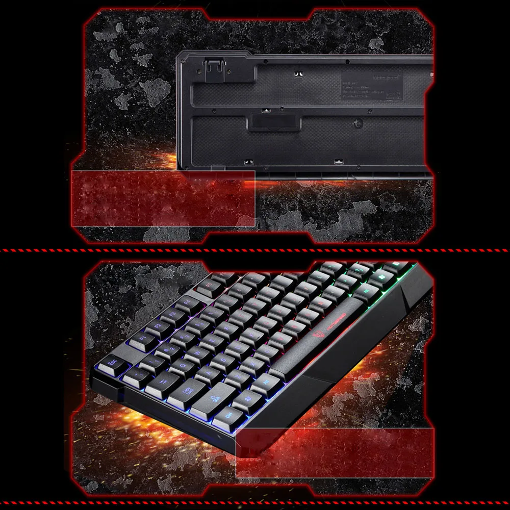 MOTOSPEED, 104 клавиш, USB Проводная профессиональная игровая клавиатура, 7 цветов, светодиодный, с подсветкой, игровая для киберспорта, клавиатура, эргономичный дизайн, для профессиональной игры