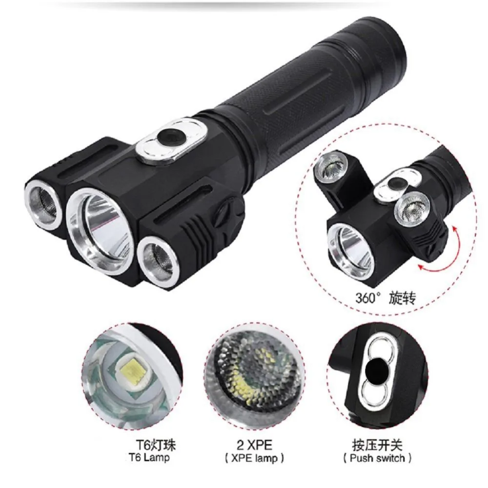 Lumiparty 5000LM t6 + 2Q5 фонарик мощный светодиодный перезаряжаемый Lanterna Flash Light