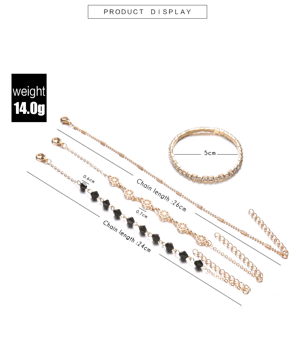 DIEZI корейские стразы браслеты из бисера для женщин и девушек модные золотые