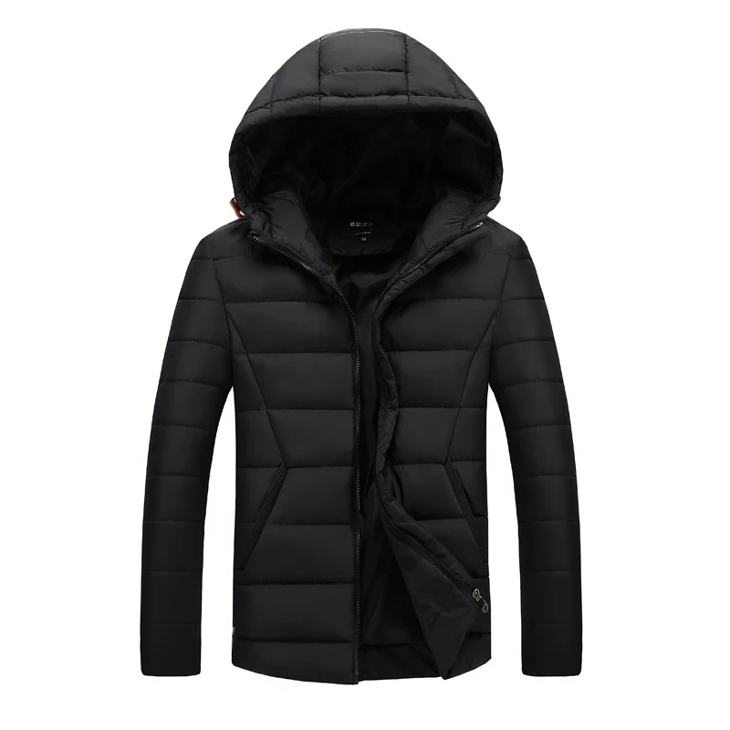 

Winter Fashion High Quality Black Jacket Coats Men Causal Thick Jacket Men Thick Windbreaker Hooded Zipper Coats Outwear XXXL