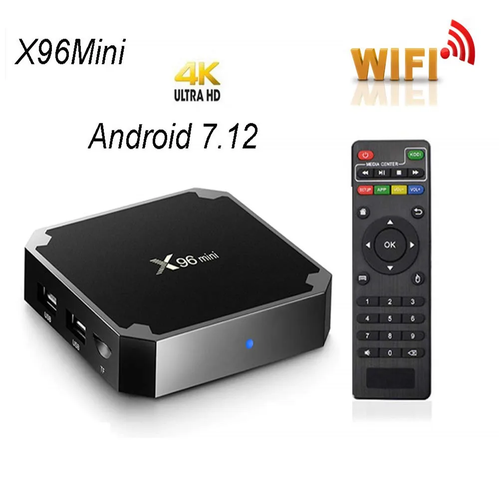 X96 Мини ТВ приставка WiFi android 7 1 4K 2GB 16GB Amlogic 1GB 8GB S905W четырехъядерный Медиаплеер smart Set