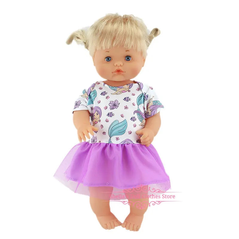 Новое модное платье подходит 40 см 41 см Nenucos кукла Nenuco Ropa su Hermanita фиолетовая футболка с длинными рукавами в фиолетовый горошек брюки с шапочкой - Цвет: 10