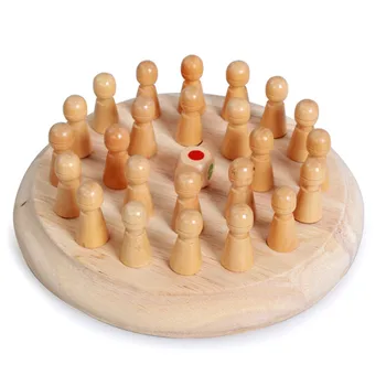 BSTFAMLY Children Memory Chess Wooden Six Color 17.5*17.5*5cm 24 Pieces / Set Table Puzzle Game Child Toy Interesting Gift M02 4