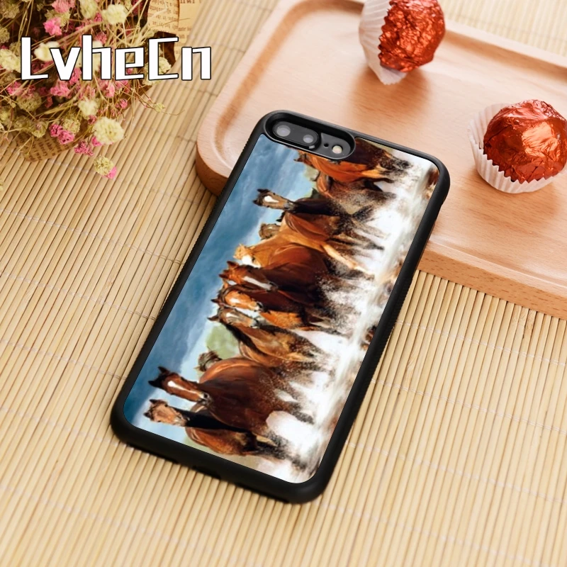 LvheCn лошади отражение воды дикий чехол для телефона iPhone 5 6 6s 7 8 plus 11 pro X XR XS max samsung S7