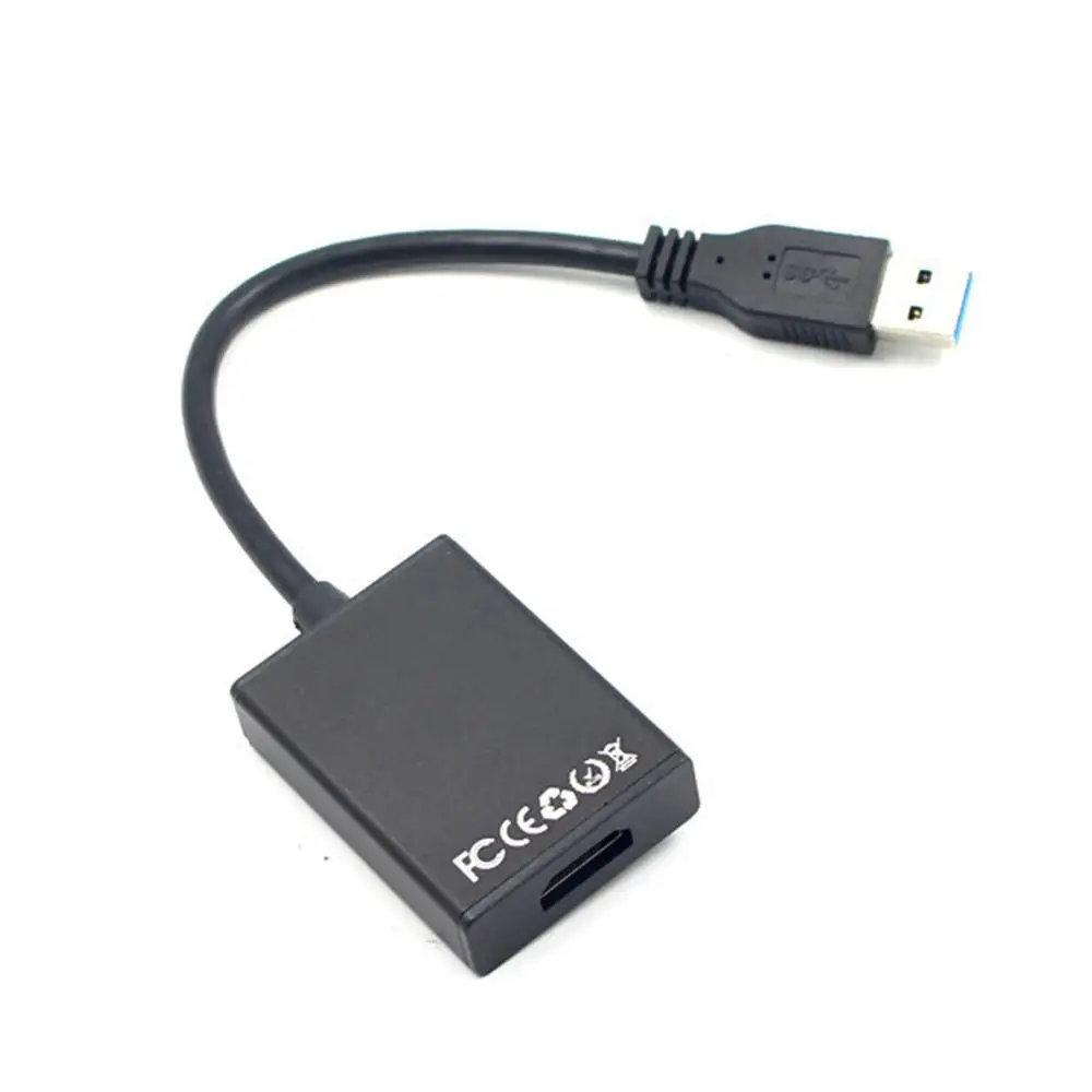 Черный USB 3,0 к HDMI кабель конвертер дисплей графический адаптер HD 1080P для ПК HDTV lcd - Цвет: Черный
