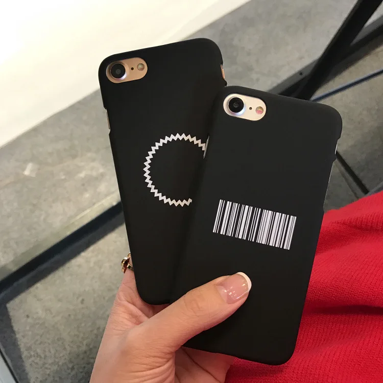 Простой индивидуальный геометрический круг qr-код черный чехол для iPhone X XR XS Max 6 S 7 8