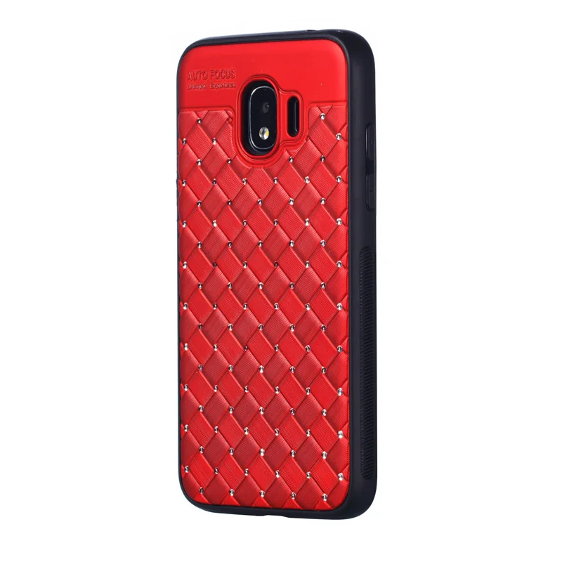 Luxury Women Rhinestone Woven Bling Phone Case Cover Coque Funda for Samsung Galaxy J8 2018 J2 Core Pro J5 J7 Prime ON 5 7 |