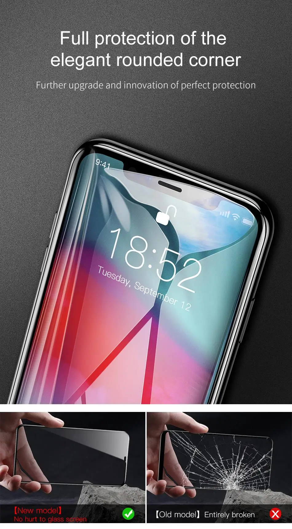 Защитная пленка Baseus 0,3 мм для iPhone Xs Max X S Xr, закаленное стекло 3D, полное покрытие, Защитное стекло для iPhone Xsmax, защита