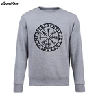 Толстовка мужская с круглым вырезом, с компасом Викинга, вегвизиром, рунами и Навигатором