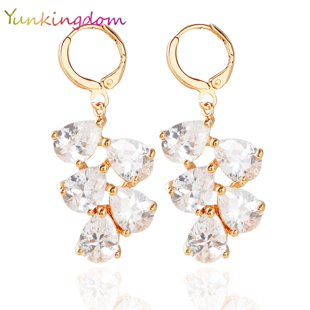 Yunkingdom модные брендовые белые циркон кристалл серьги бантом стиль для женщин