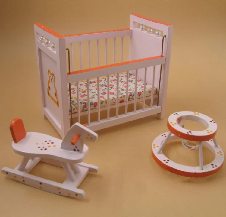 

G05-X5207 children gift Toy 1:12 Dollhouse mini ob11 Miniature rement wooden Baby room 2162 3pcs/set