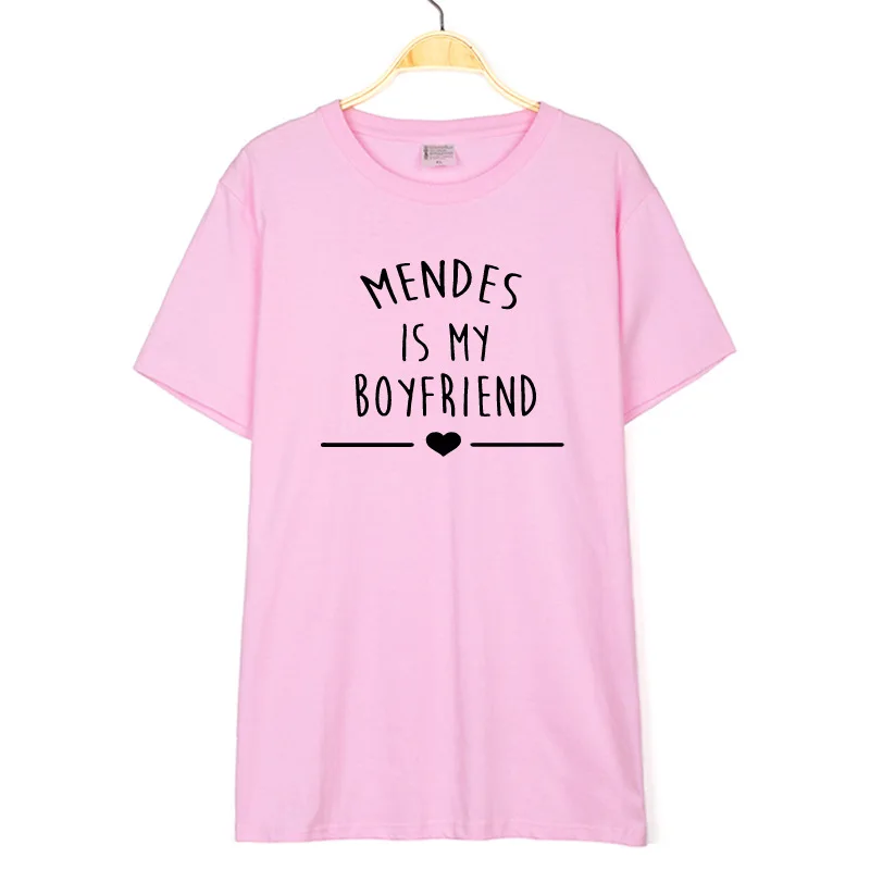 

Mendes Is My Boyfriend Girl Boys Letter Print Loose Shirts Hip Hop T-Shirts T Shirt Short Sleeve Funny Tops T-shirt Tees
