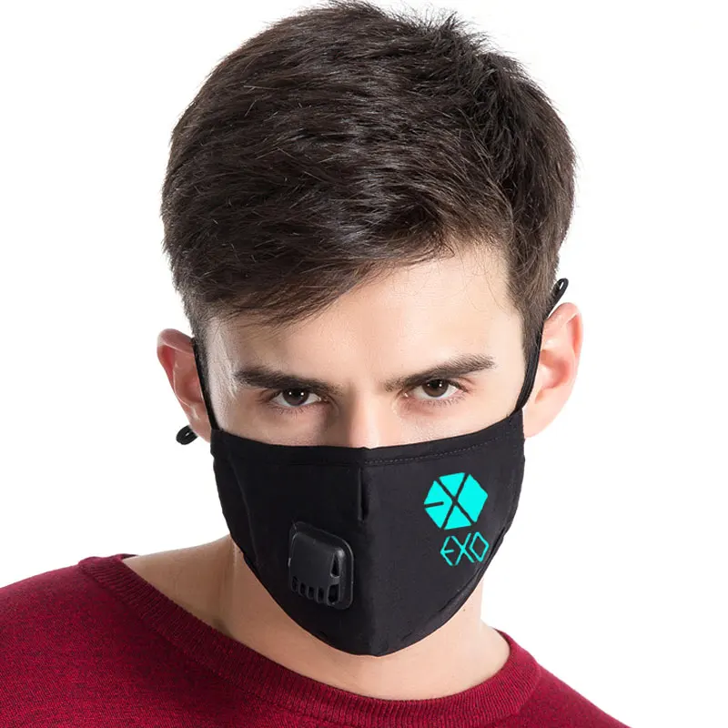 Светящаяся Мода Kpop маска для рта EXO Xiling Empire дыхательная маска для лица против пыли PM2.5 фильтр зимний заглушенный респиратор