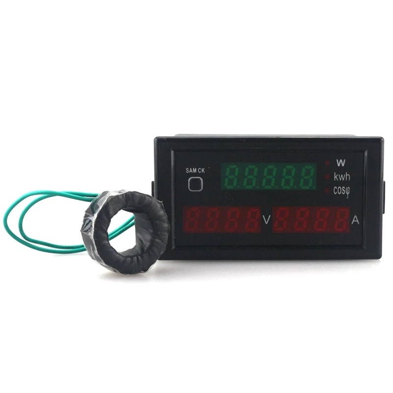 Многофункциональный цифровой амперметр вольтметр счетчик энергии AC 300V 100A четыре