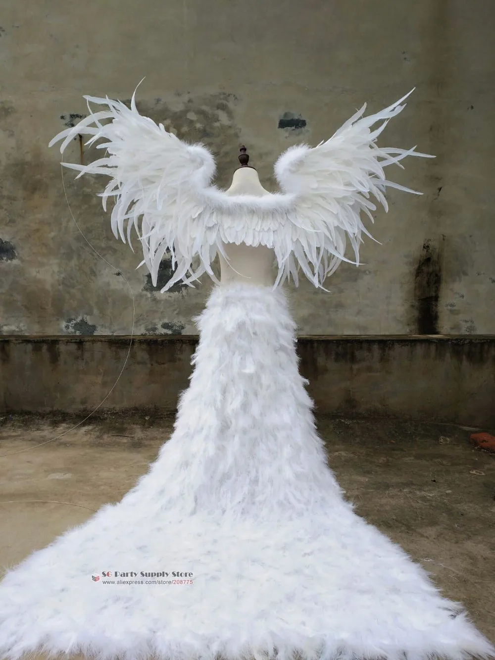 Новое поступление черный костюм с крыльями ангела и перьев реквизит для