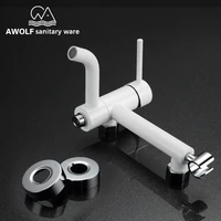 100 solid brass shower mixer faucet tap white painting bathroom hot and cold wall mounted two function valve mixer ah3003 m3