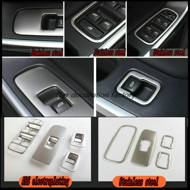 

Car styling The car door inside the armrest button decorative cover for Volvo XC60 S60 V60 4pieces/lot