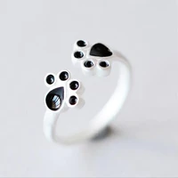 new creative sweet fashion cute silver plated jewelry personality cat claw female opening rings r174