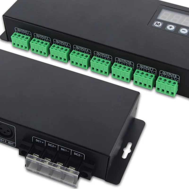 BC-824 DC5V-24V 24 CH DMX512/1990 декодер сигналов driver 3A * 24CH с дисплеем показывает RGB DMX512