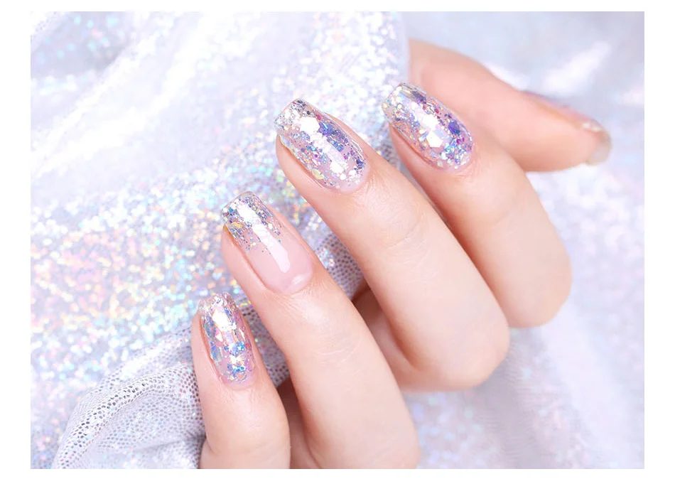 BORN PRETTY 1 г/кор. Блестки для ногтей смешанные цвета неровные хлопья сверкающие пайетки 3D дизайн украшения для ногтей