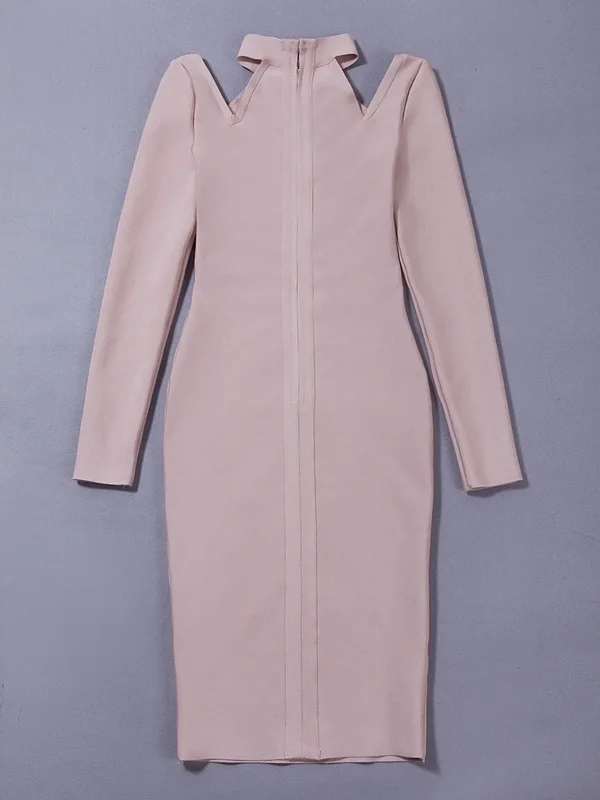 Оптовая продажа 2018 Новое поступление платье с высоким воротом и длинным рукавом