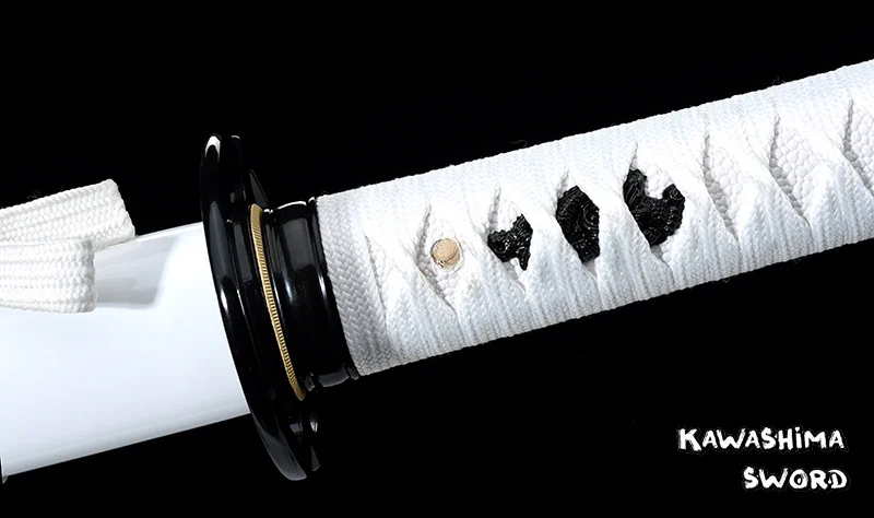 Real Katana T10 Steel Clay Tempered Handmade Samurai Sword Full Tang For Sale Ready For Cutting Bamboo-New Arrival-White