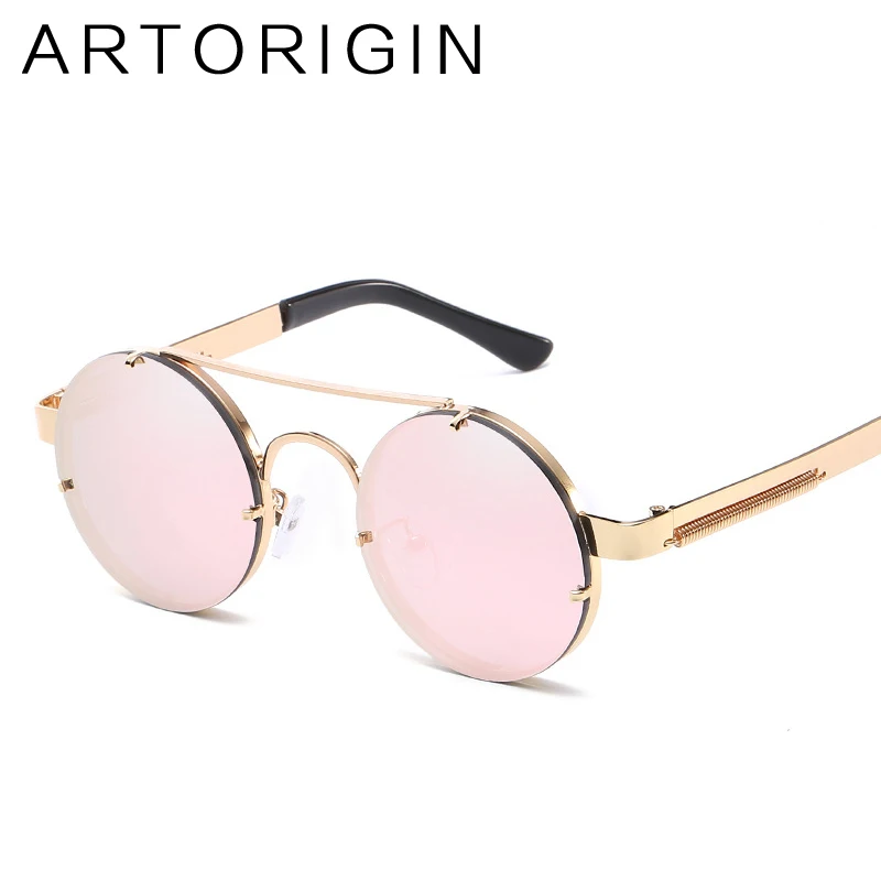 Солнечные очки ARTORIGIN в стиле стимпанк для мужчин и женщин зеркальные круглые