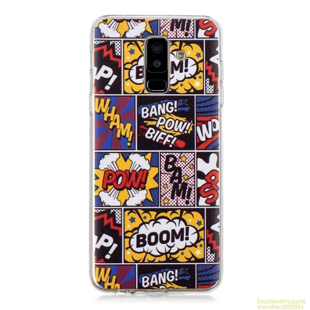 Силиконовый чехол для телефона samsung A6 плюс 2018 fundas hoesje Красивый Веселый мультяшный
