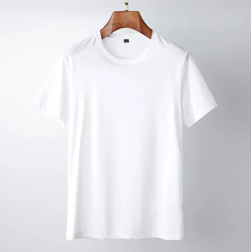 Летняя мерсеризованная хлопковая футболка с коротким рукавом для мужчин|Мужские