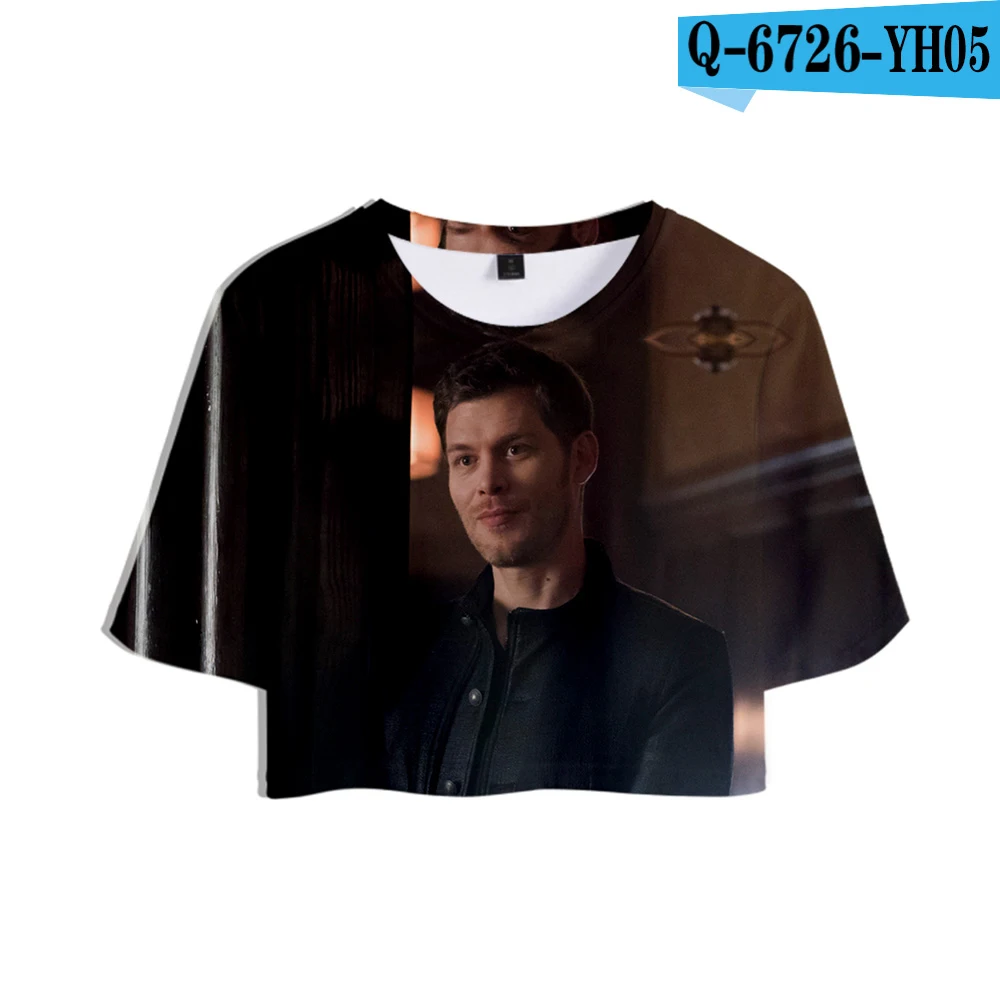 ТВ серия Дневники вампира Niklaus Mikaelson Топы Урожай девушка футболка короткая футболка женская сексуальная распродажа Повседневная одежда - Цвет: picture color