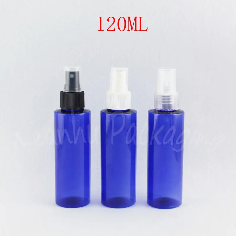 120ML Blue Flat Shoulder Plastic Bottle , 120CC Toner / Water Travel Packaging Bottle , Empty Cosmetic Container ( 50 PC/Lot )