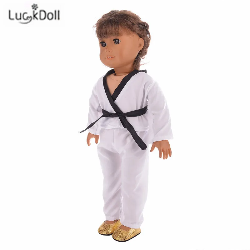 LUCKDOLL High Quality Fashion New Taekwondo Clothing Suitable for 18&quot American Doll or 43cm toy Accessories | Игрушки и хобби