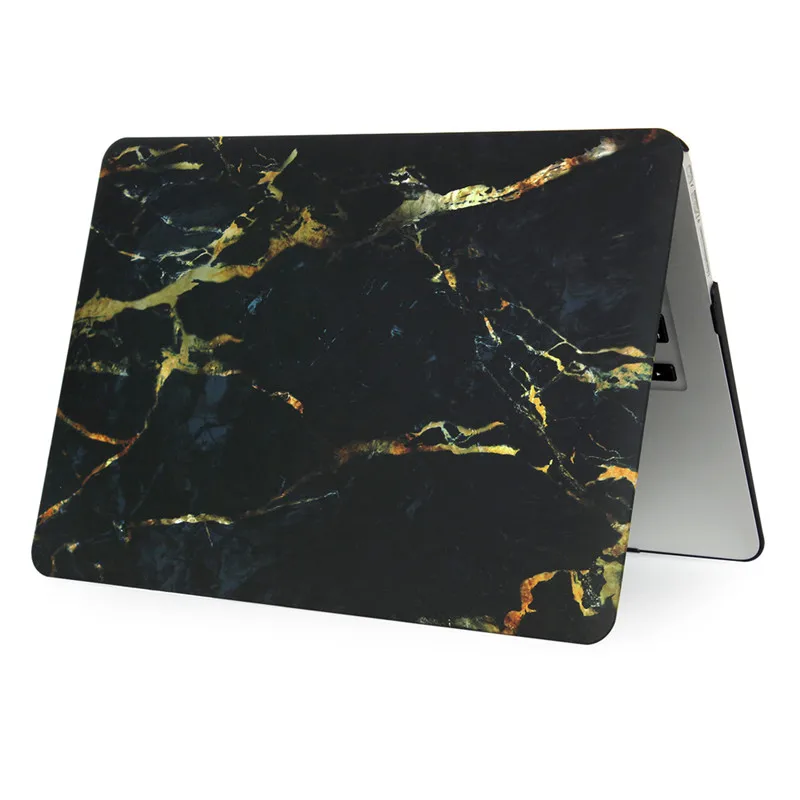 Black Gold EGYAL мраморный Матовый Жесткий Чехол для ноутбука Macbook Air 13 11 Pro 15 retina 12 дюймов чехол с сенсорной панелью для нового Pro ID cover A1932 - Цвет: Black Gold