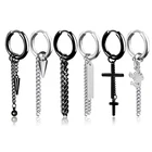 Серьги-гвоздики унисекс, из нержавеющей стали, в форме скорпиона, с крестом, подарочные украшения для ушей