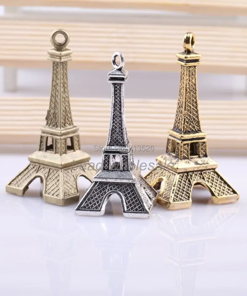 OMH оптовая продажа 3 шт тибетская Серебряная Эйфелева башня Шарм Подвеска для