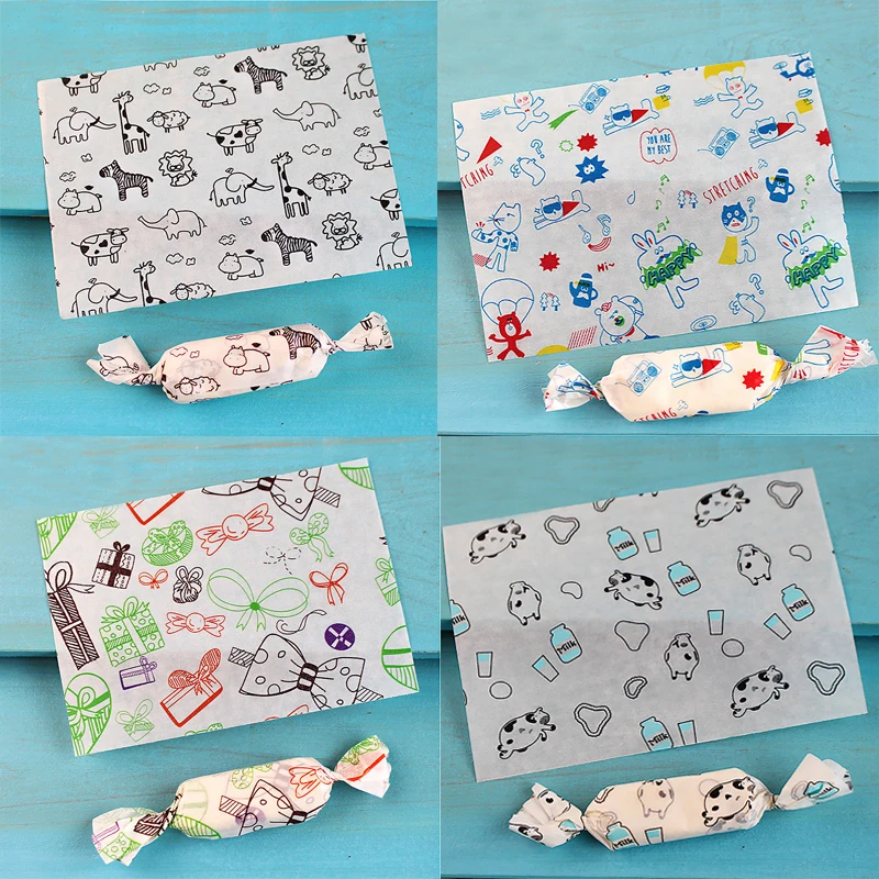 100 шт./лот вощеная бумага с различными узорами пищевая упаковочная смазочная для