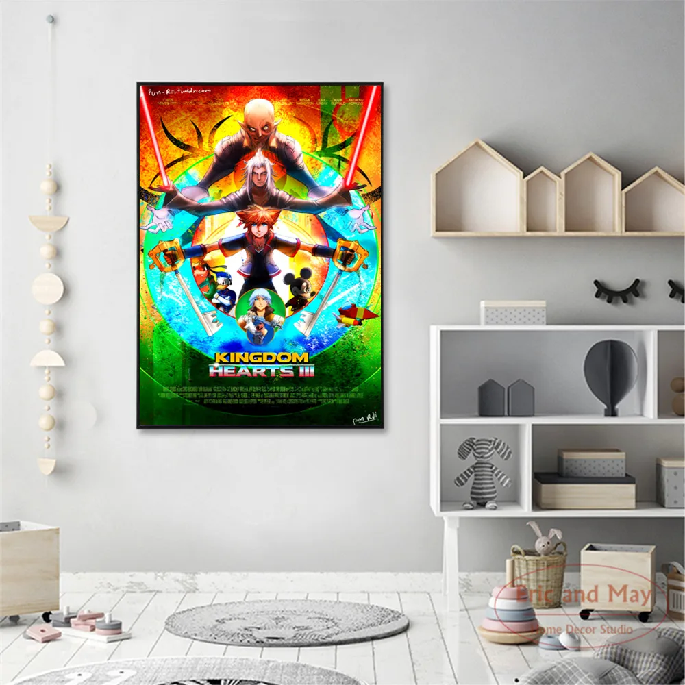 Постеры и принты Kingdom Hearts для видеоигр настенная Картина на холсте гостиной