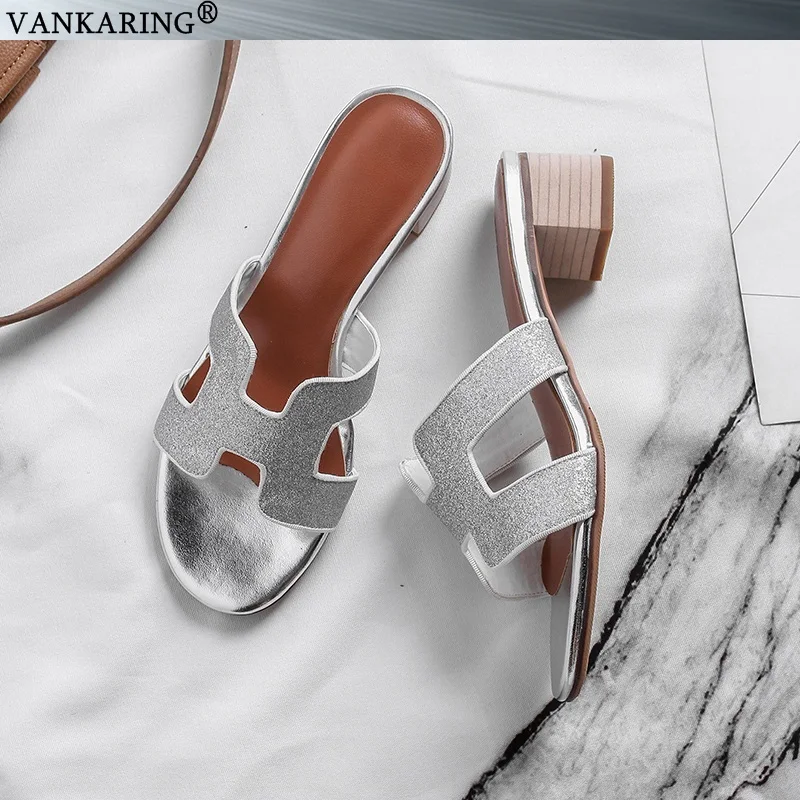 Vankering/Лидер продаж; Классический дизайн; летние женские сандалии-шлепанцы на высоком каблуке; повседневные женские модельные туфли с открытым носком для офиса; вечерние женские туфли