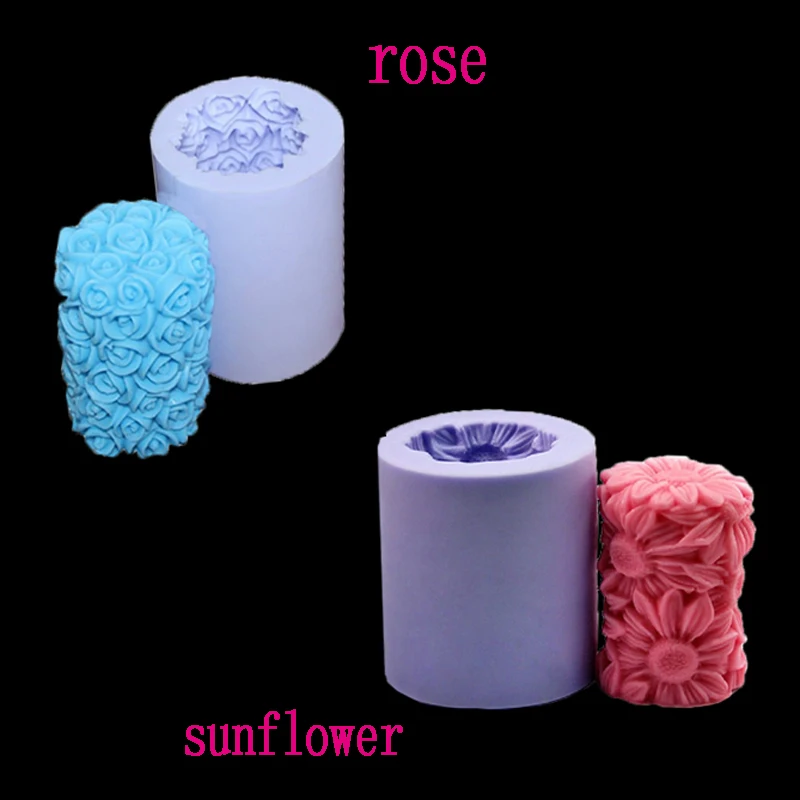 Силиконовые инструменты для украшения подсолнуха и розы 3d Свеча мыло кухонные