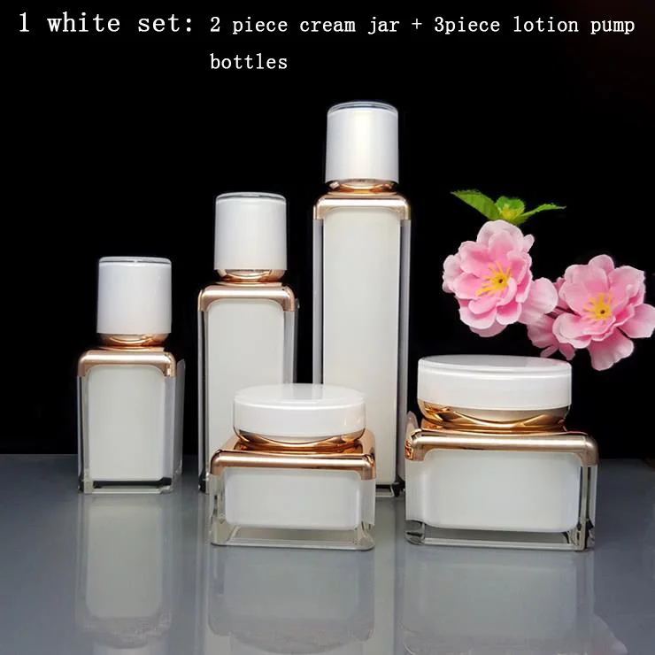 1 комплект элегантные, квадратной формы акриловая бутылка лосьон в бутылке насосе ювелирные изделия из жемчуга белого цвета розового золота Цвет Акриловая банка для крема, 30 Вт, 50 г, 15 Вт, 30 Вт, 50 мл
