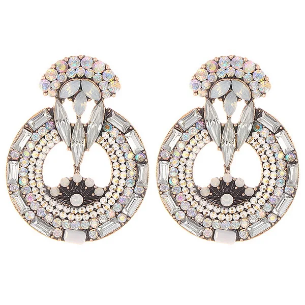 E80757 earrings Винтажные Кристальные серьги-гвоздики для женщин, трендовые Свадебные вечерние серьги в богемном стиле, стразы, рождественское ювелирное изделие - Окраска металла: E80757 earrings