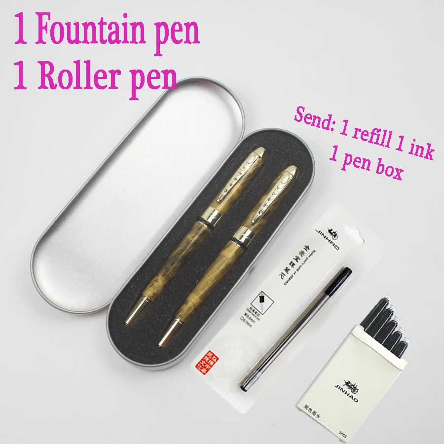 Jinhao250 Роскошные Металлические перьевые ручки металлическая подарочная коробка