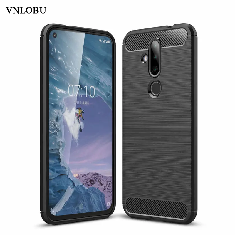 Для Nokia X71 чехол 6 2 противоударный матовый мягкий бампер из углеродного волокна