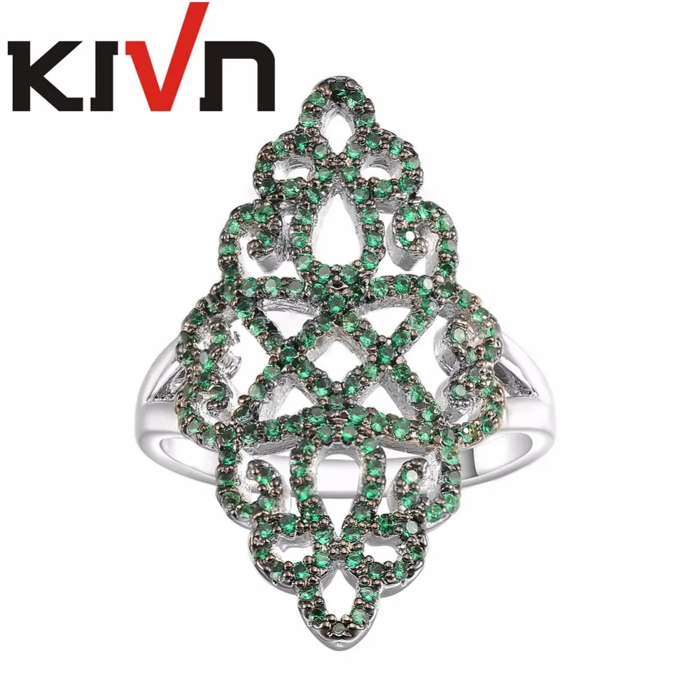 Модные ювелирные изделия KIVN элегантные роскошные кольца с фианитами для женщин и