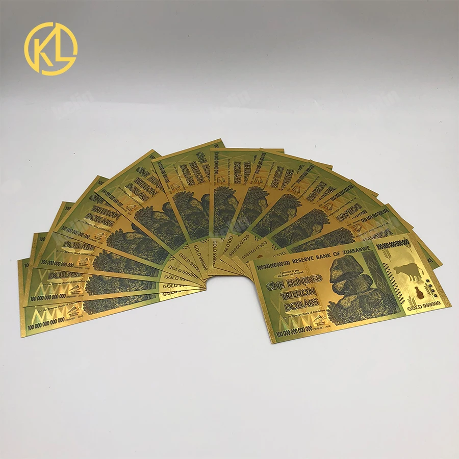 Банкноты из фольги голубого цвета с сертификатом 1 шт./лот|Золотые банкноты| |