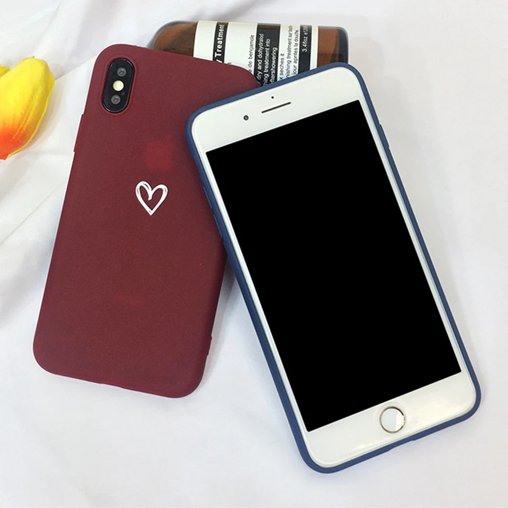 2019 новый маленький чехол для телефона Love рельефный однотонный мягкий все