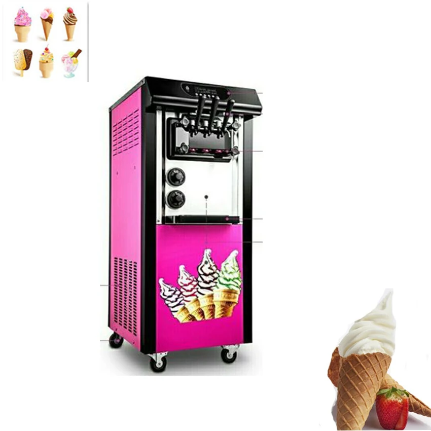 Торговый автомат 20 л для производства мягкого мороженого с 3 вкусами и конусом по