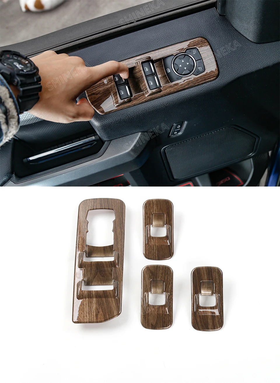 SHINEKA интерьерные молдинги для Ford F150+ ABS автомобильные накладки для украшения интерьера, набор аксессуаров для Ford F150 Up