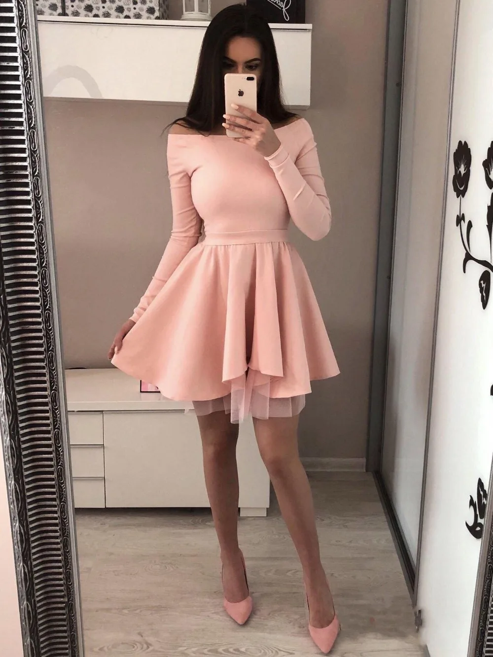 Дизайн с открытыми плечами короткое красное платье для выпускного вечера vestido de formatura с длинным рукавом черные платья на выпускной, вечер встречи выпускников
